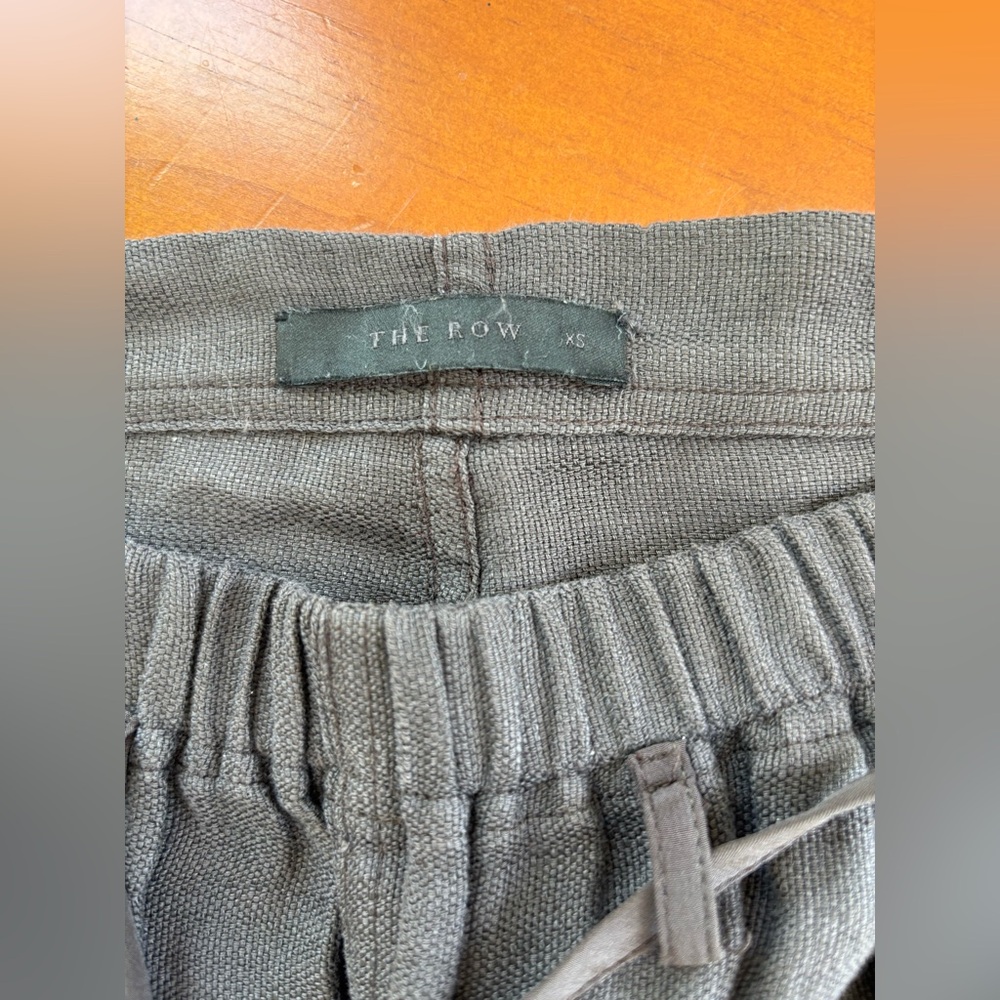 The Row Linen Blend Wide Leg Cropped Culotte Pants Drawstring Waist Small - Picture 7 of 11